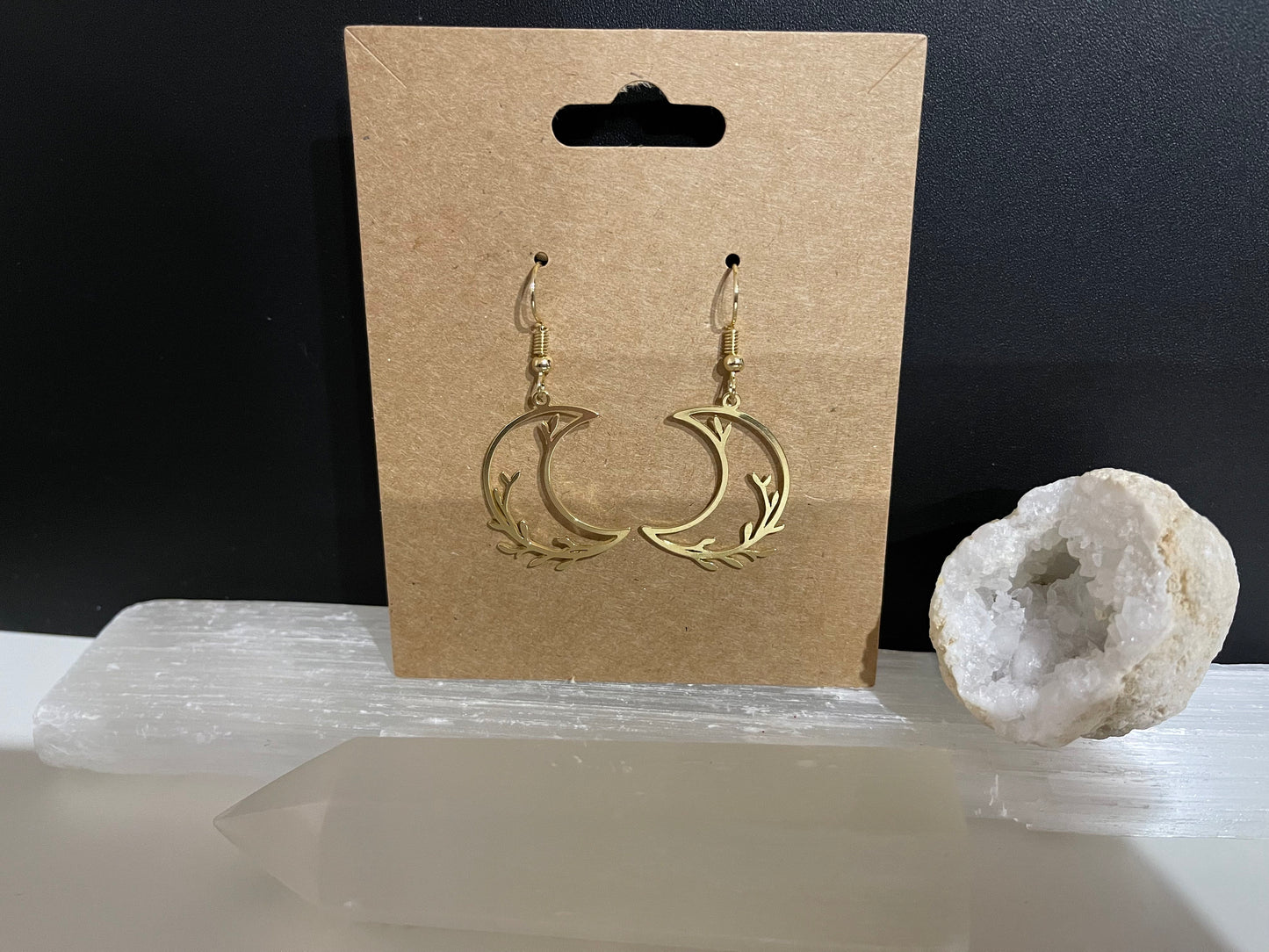 Gold Moon Earrings ( Gold )