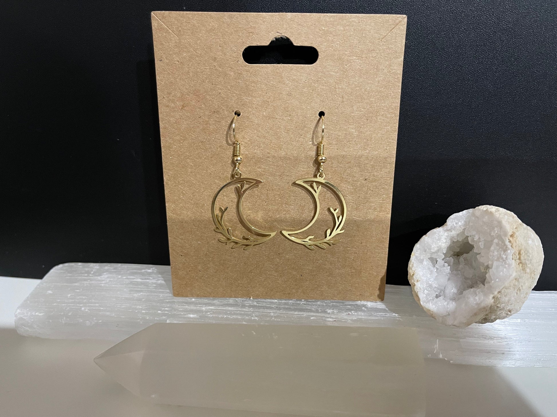 Gold Moon Earrings ( Gold )